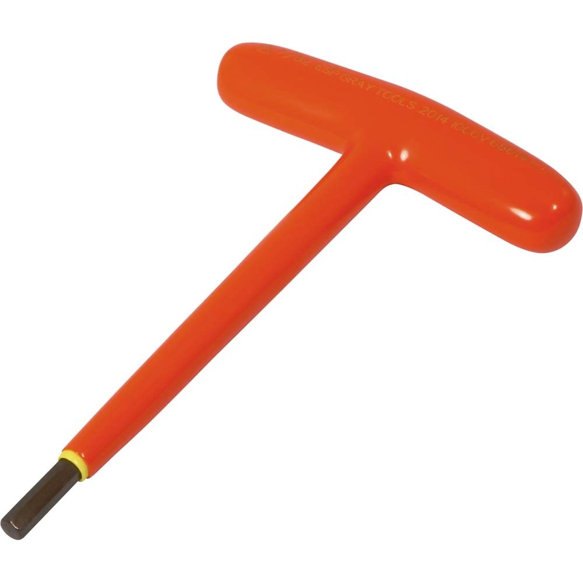 Gray Tools, 7/32in. S2 T-handle Hex Key, 1000V Insulated, Pieces (qty.) 1 Model# 68614-I